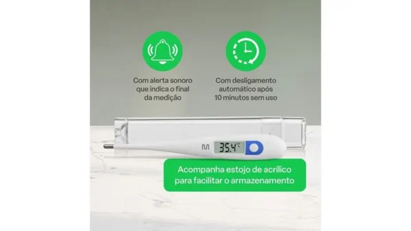 Termômetro Clínico Digital Branco Multilaser - Imagem 3