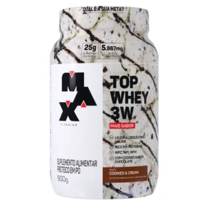 Top Whey 3W +Sabor Cookies & Cream 900G Max Titanium