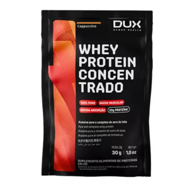 Whey Protein Concentrado Cappuccino Caixa C/10 Sachês de 30g Dux