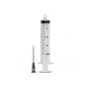 Seringa Hipodérmica Luer Lock 20ml Agulha 0,25X7mm SR